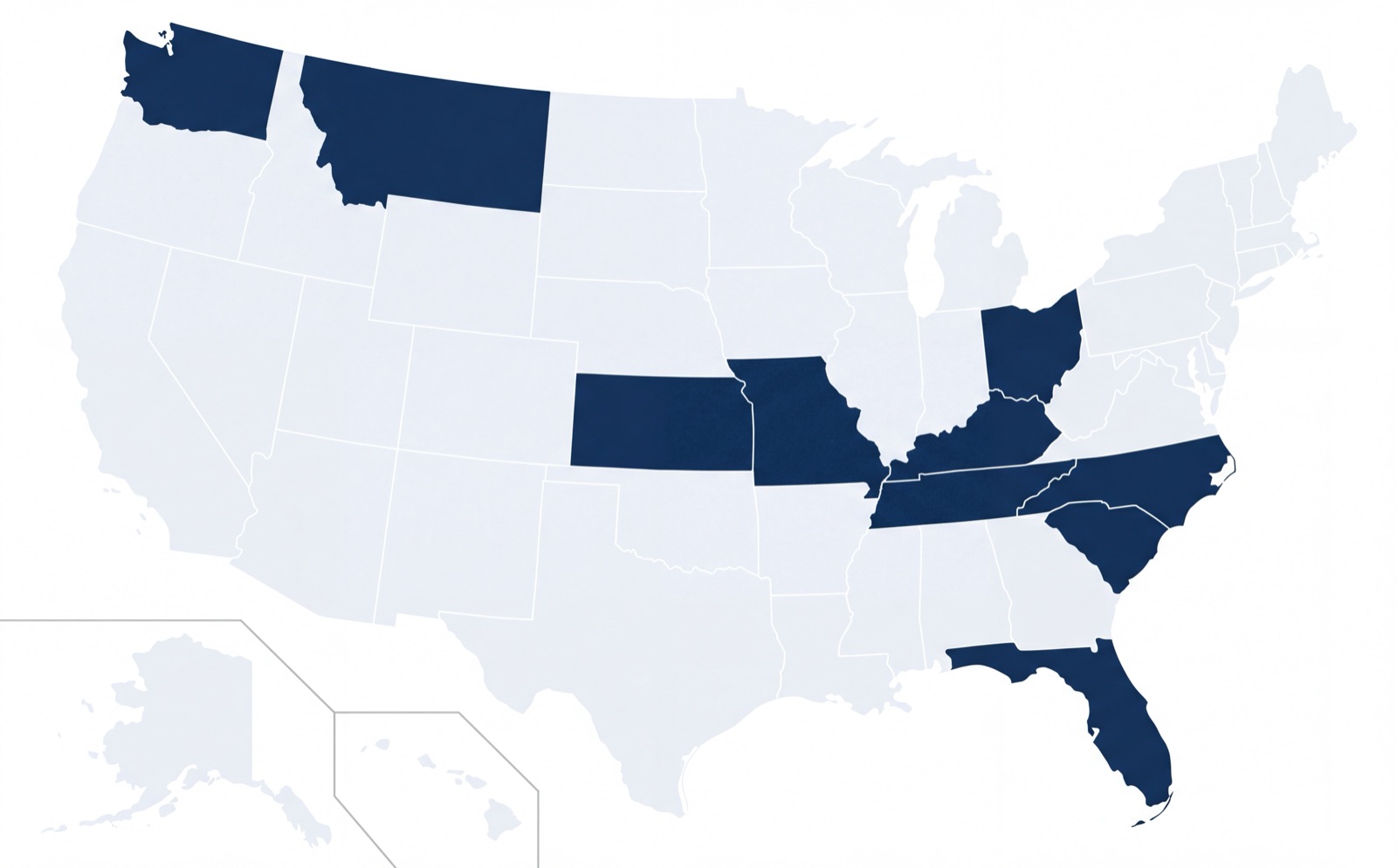 States where Trustmark has closed transactions